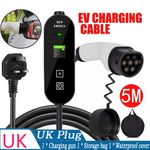 EV Charging Cable Type 2 UK Plug 3 Pin Electric Vehicle Car Charger Portable 13A