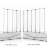 AICA 4/5 Folds Pivot Folding Over Bath Shower Screen Panel 1400mm Tempered Glass