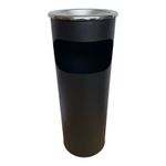 SYR Outdoor Freestanding Cigarette Butt Rubbish Ashtray Steel Dustbin Black NEW