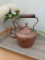 Antique Small Brass  Copper Kettle / tea pot with brass handle & spout