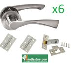 6 Full Packs of door handles Twirl Lever on round Rose Dual Chrome High Quality