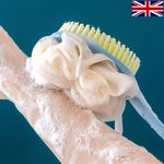 Long Handle Loofah Back Scrubber Shower Body Brush Mesh Exfoliating Sponge