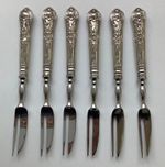 Set 6 Sterling Silver Handled Cake Pastry Forks 1972