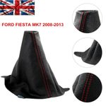 FIT FOR FORD FIESTA MK7 BLACK LEATHER GEAR STICK KNOB COVER GAITER 2008-2017