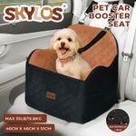 Skylos Dog Booster Car Seat for Small to Medium Pets up to 35 lbs Portable Brown