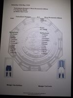 1920 FA Charity Shield Tottenham Hotspur v West Bromwich Albion matchsheet