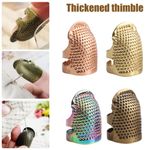 Adjustable 360 Degree Brass Thimble Set of 5 for Sewing Leather and Embroidery