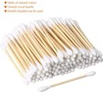 600 ECO Friendly Bamboo Cotton Buds Wooden Makeup Ear Swabs Biodegradable Vegan
