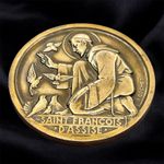 VERY RARE BRONZE MEDAL SAINT FRANCOIS D'ASSISE WOLF LEGEND R. COCHET