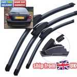 3Pcs Front & Rear Windscreen Wiper Blades Set For Ford Mondeo MK3 2001-2007