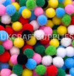 100 Pcs - 10mm Fluffy Craft Pompoms Mini Pom Poms Card Making Arts Kids UK