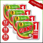 Gentille Kitchen Roll Giant 3-PLY Thickness Towel Durable Paper, 6 - 36 Rolls