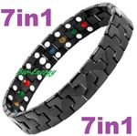 TITANIUM Magnetic Energy Armband Power Bracelet Health Bio 7in1 Bio Black