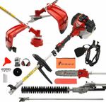 DEALOURUS Multi Function Garden Tool 5in1 Petrol Strimmer Brush Cutter Chainsaw 
