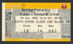 Arsenal v Manchester United 2005-2006 Premier League Ticket 03/01/2006