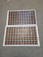 Two Full Sheets Of 4d British Paintings Stamps Issued in 1967 "The Red Boy"