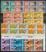 Kuwait 1965, 1967, 1968 and 1969 National Day sets in superb MNH blocks of four