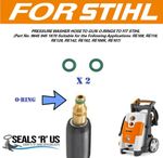 Stihl Pressure Washer Quick Release Hose Male End 2 x O-Ring Hose to Gun