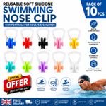 10pcs Reusable Silicone Swimming Nose Clips,Soft Comfortable for Adults Kids
