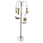 Metal Complete Bird Feeding Station 4 Feeders Stand Garden Wild Birds Feeders