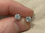 1.0 Carat Lab Created Diamond Round Solitaire Stud Earrings Platinum Plated 925