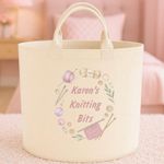 Knitting Lover Gift Personalised Trug 50L Felt Storage Basket 40x40cm