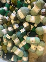 Large Bundle Mixed colour 4 ply dk Aran knitting yarn green /teal 1000g