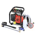 Garden High Pressure Washer 3HP Petrol Jet Wash Cleaner w/ Barrel & 8m Hose Tool