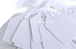 Pure White Strung String Gift Jewellery Price Tags Tag Tie On Labels 24mm 37mm
