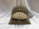 VICTORIAN BRASS PEACOCK FEATHER LETTER RACK RD No. 152588 ~ AS FOUND