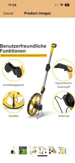 Zozen Measuring/Trundle Wheel in meters-3-Piece, Foldable | Metric Units [Up ...
