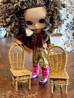 Vintage Wicker Chairs for Barbie Sindy 12" Dolls Blythe Poppy Parker