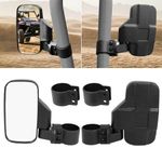 2X UTV Rear View Side Mirrors 1.75" 2" Roll Bar Clamp for Polaris for Kawasaki