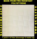 4M² Polystyrene Ceiling Tile Panels Flame Retardant Fire Resistant Dublin 2 Pack
