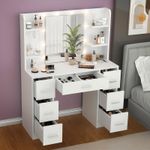 Extra Large Dressing Table with Mirror and Lights,3 LED Lighting Vanity Desk Vxc