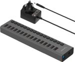 16 Port USB Hub 90W USB 3.0 Docking Station - SABRENT  -HB-PU16