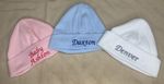 Personalised Newborn Cotton Baby Hat | Unisex Boy Girl | Custom Name Year Gift