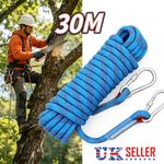TOP Heavy Duty Rock Tree Climbing Rope Cord 30M Outdoor Safety Rescue Use 10MM