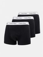 Men's Calvin Klein CK 3 Pack Trunk Boxer Brief, ALL BLACK WHITE BELT