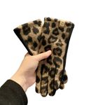 Cold-proof Leopard-print Gloves Keep Warm Ladies Driving Gloves  Winter Cycling