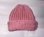 Pink Glitter Hand Knitted Baby Hat - Brand New - Newborn/ 3months