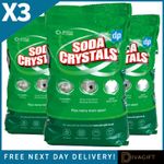3 x DRI PAK SODA CRYSTALS 1KG BAG FOR HOUSEHOLD CLEANING UNBLOCK DRAINS SINKS