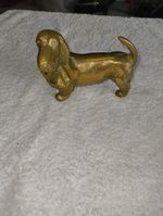 Brass Dog Statue Beagle Or Basset Hound heavy