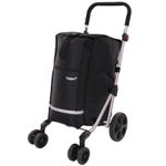 Lightweight Shopping Trolley on wheels 74L | Foldable Hard-Wearing Cart 6-Wheel