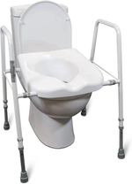 Toilet Seat and Frame Adjustable For Disabled Elderly  Armrests Raised