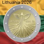 Lithuania Coin 2€ Euro 2026 Energy Independence Bird Freedom Eagle Ray Power