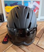 TOMSHOO Ski/Snowboard Helmet with Visor Black Size M 55-58cm Hard Shell
