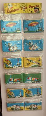 Vintage, 1960s Children Coin Purses, Shop Display, Space Age