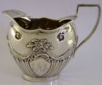 78g ENGLISH EDWARDIAN STERLING SILVER ENGRAVED EAB CREAM JUG 1902 ANTIQUE
