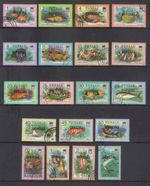 Tuvalu 1981 Fish Pictorial Set Of 19 Official Overprint Used B184